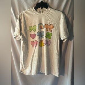 Comfort Colors White Tee with Pastel Icon Grid